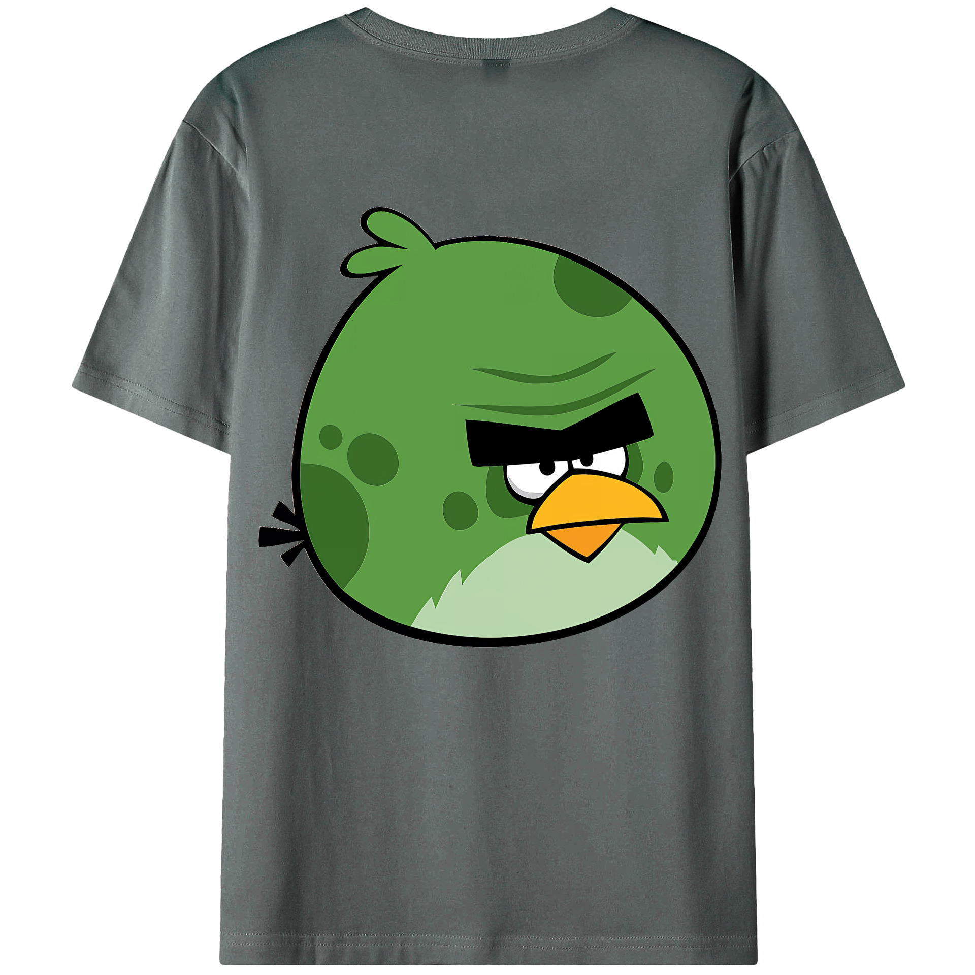 （画像用） Angry Birds アングリーバード 綿100％ メンズ半袖Tシャツ（バックプリント） 通気性